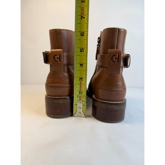 Cole Haan Hampshire Booties Women's Size 6.5B British Tan Leather Buckle Shoes - Picture 10 of 14